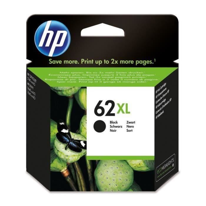 HP 62XL Cartouche dencre noire grande capacité authentique (C2P05AE) pour Officejet Mobile 250 Envy 5540/5640/7640 Officejet