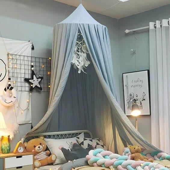 Moustiquaire à suspendre pour lit de bébé,rideau de lit  d'enfant,tente,décoration de la maison,salon,chambre à - Light blue - Cdiscount  Maison