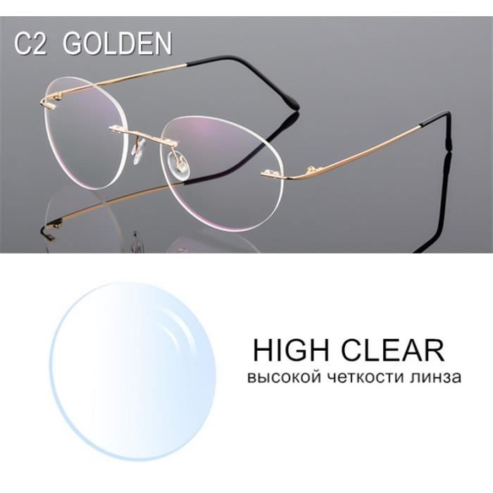 Lunettes de vue myopie sans monture hommes femmes cadre en alliage