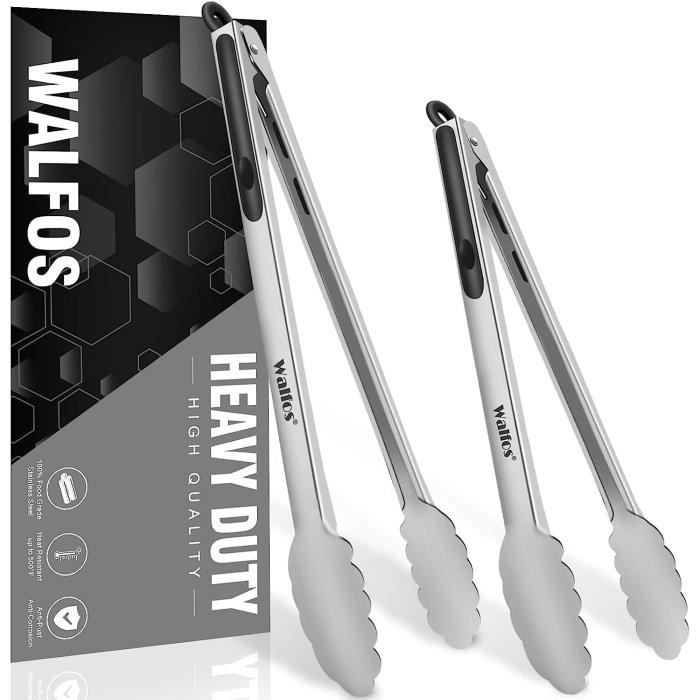 Pinces Cuisine Inox 304 - Lot De 8 - Pour Barbecue, Friture, Salade, Service
