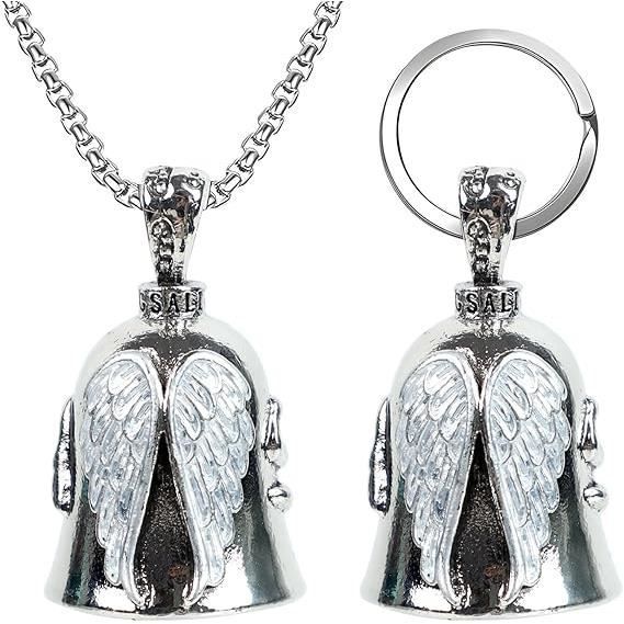 Lot De 2 Cloches Guardian Bell Moto – Acier Inoxydable Porte-Bonheur Anti-Malchance