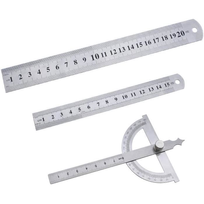Lot De 2 Règles En Acier Inoxydable 1m / 40 Pouces - Outils De Mesure Précis Double Lecture
