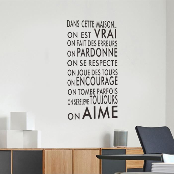 Mots De Famille Inspirants Citation Vinyle Famille Mur Autocollant Decalque Art Decoration Decoration Murale 3310 Cdiscount Maison