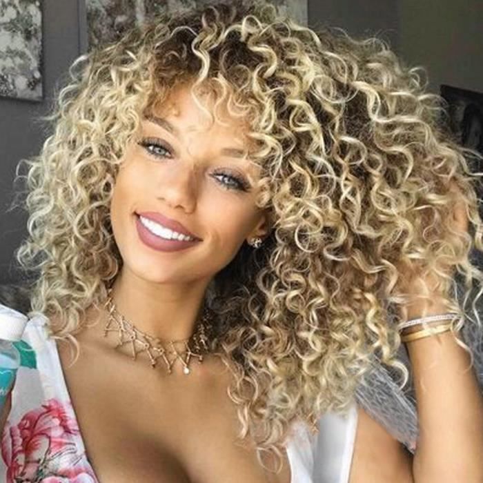 Perruque blonde frisee clearance