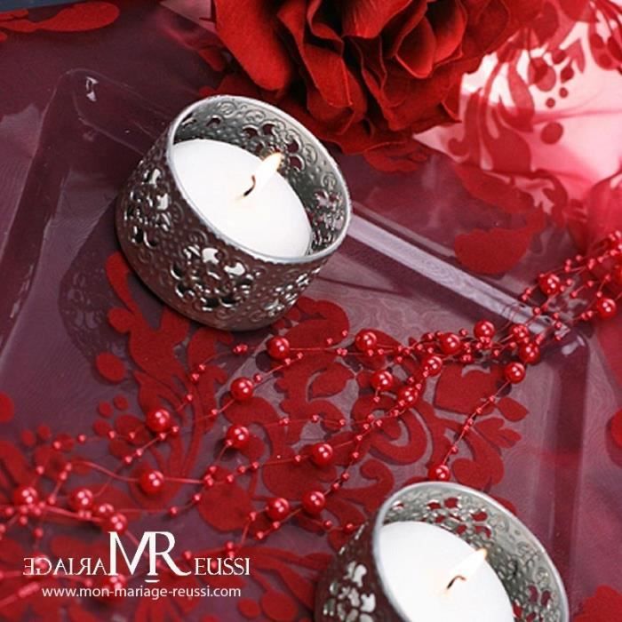5 Guirlandes Perle Rouge De 1m30 Pour Deco Mariage Bapteme Fetes Anniversaire Cdiscount Maison