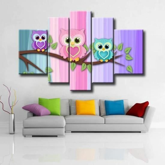 Oiseau Mignon Petite Chouette Photo Mur Art Toile Peinture Pas D Animal Encadre Pour Chambre D Enfants Decoration Affiche Achat Vente Objet Decoration Murale Cdiscount