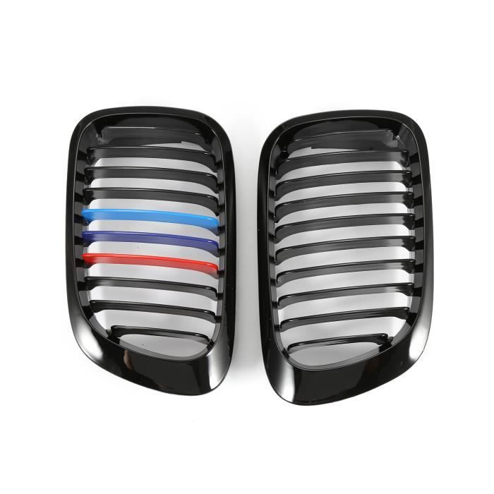 HZTWFC Grilles De Rein Avant Double Lamelle Noir Brillant Pour BMW X3 X4 F25 F26 2014-2017 - Paire De Grilles Pare-chocs Style Racing