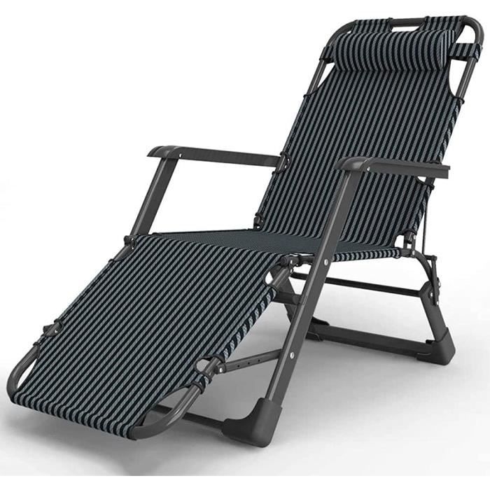 Chaise Longue De Jardin Pliable Et Réglable SHAMZ - Inclinable Avec Coussin - 120 Kg Max - 2024