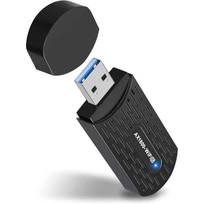 BrosTrend Clé WiFi 6 USB Puissante AX1800 Mbps, Double Bande Adaptateur USB WiFi, dongle WiFi, 5GHz