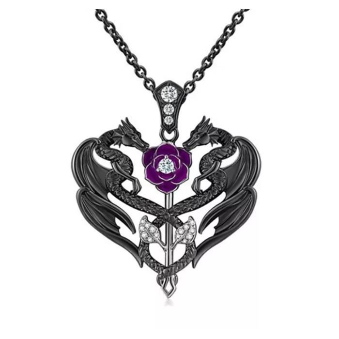 Collier Unisexe Tête De Dragon En Argent 925 - Chaîne 20 Pouces (50 Cm), Style Charm - Bijou Fantaisie Femme/homme