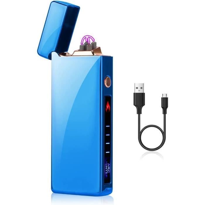 Briquet électrique à Double Arc USB Briquet sans Flamme Coupe-Vent pour