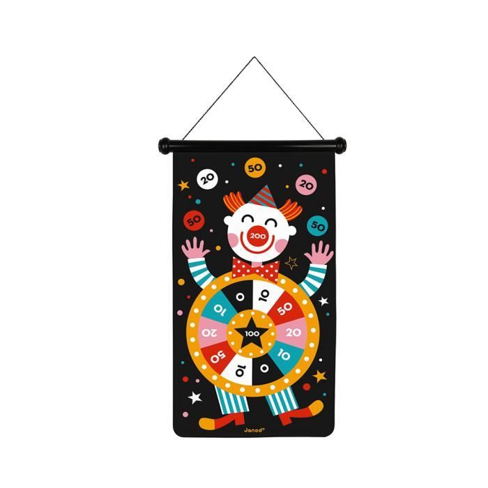 Jeu de fléchettes magnétiques Cirque - JANOD - Pour Enfant dès 4 ans - Intérieur - Textile - Jaune - Multicolore