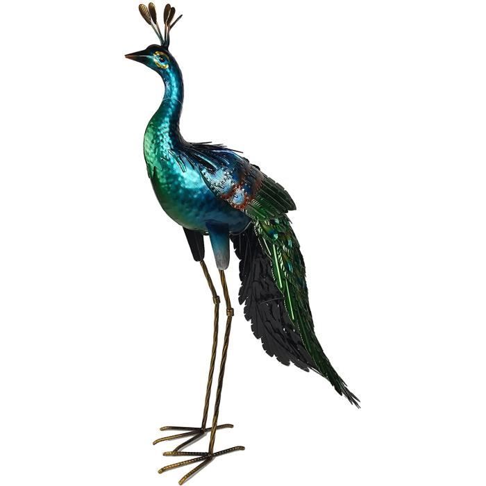 Statue Jardin Exterieur Paon Decoration, Figurine Animaux Sculpture