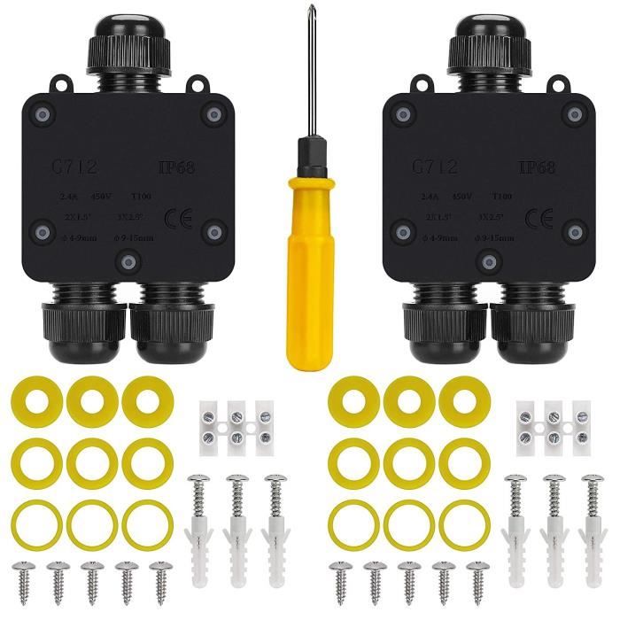 Boîte de Dérivation IP68 Étanche 3 Voies pour Câble 4-14 mm | Pour