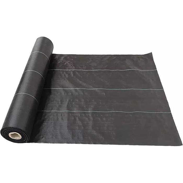 Toile Anti-Mauvaises Herbes 20m² Moziel - Geotextile Perméable 90g/m² Pour Jardin, 2x10m