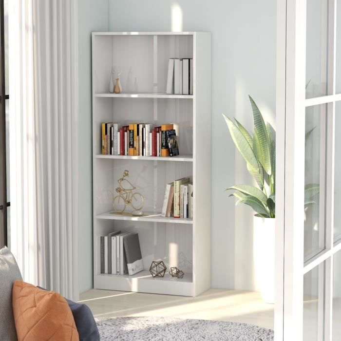 New☆- Bibliothèque Contemporain - Meuble rangement Salon Blanc