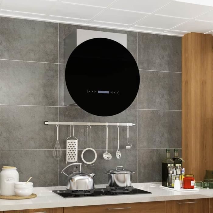 Hotte aspirante tactile mural LCD et capteur 756 m³ / h LED Hotte cuisine  Argenté et noir - Cdiscount Electroménager