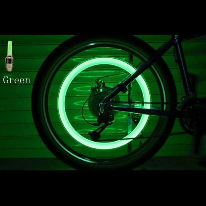 2 Pieces Velo Led Lumieres Cyclisme Pneu Roue Valve Bouchon Neon Velo Lumiere Lampe A Led Flash Lum Modele Green Hjzxczmc01422 Prix Pas Cher Cdiscount