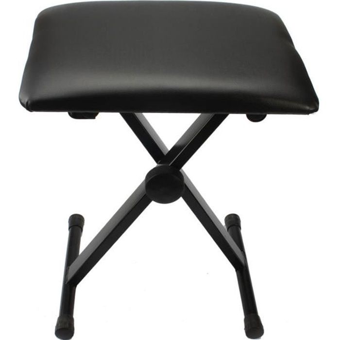 Tabouret de Piano Noir Glarry - Compact et Réglable en Hauteur 18-20 pouces