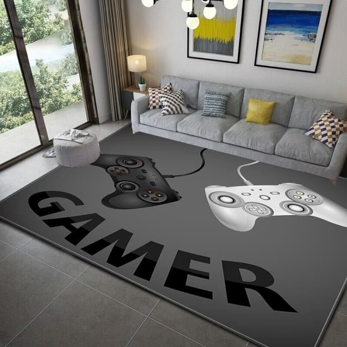 Tapis de sol rond antidérapant avec contrôleur de Gamer, pour chambre à  coucher, intérieur et extérieur, tapis de jeu pour enfants, tapis de Yoga