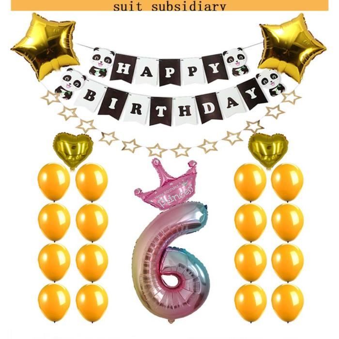 Ballon Anniversaire 6 Ans Decoration Anniversaire Drapeaux De Banniere Joyeux Anniversaire Decorations De Fete Cdiscount Maison