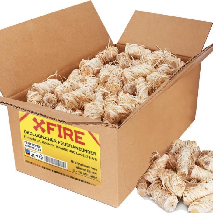 130 pièces allume-feu en bois naturel écologique – L'éco-allumage en boîte.  Idéal pour allumer les feux dans les poêles - Cdiscount Jardin