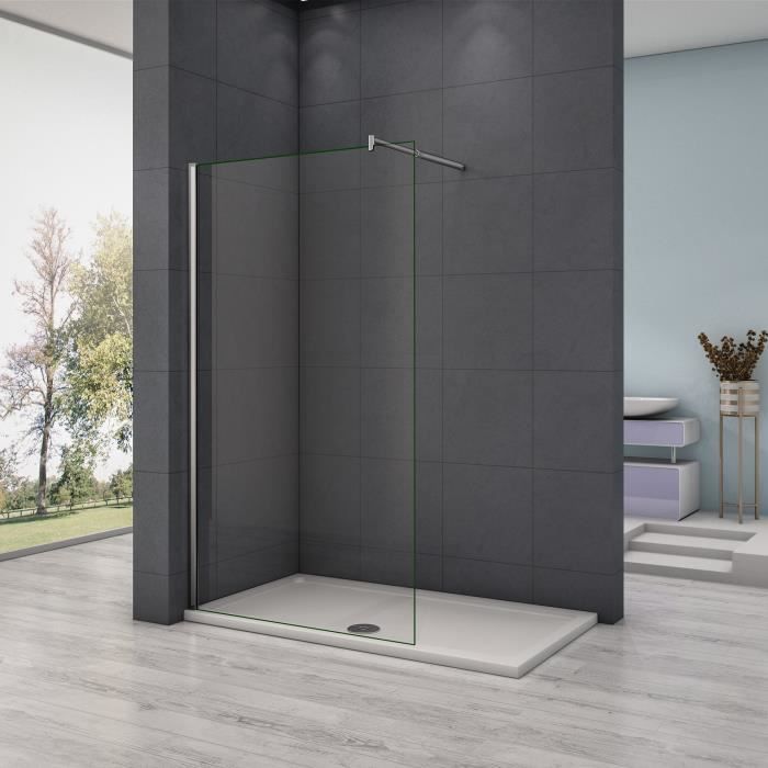 AICA 120x200cm Walk in Paroi de douche pare douche verre de 8mm anticalcaire