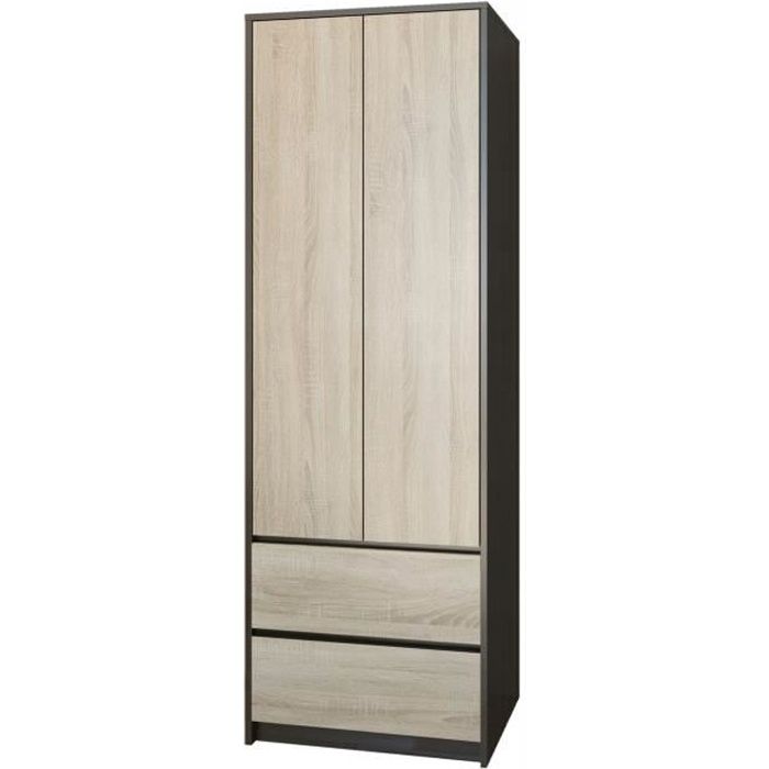 Bristol Armoire Moderne Chambre 63x55x180 Cm Penderie Multifonction 2 Portes 2 Tiroirs Meuble De Rangement Dressing Achat Vente Armoire De Chambre Bristol Armoire Moderne Soldes Sur Cdiscount Des Le 20 Janvier Cdiscount
