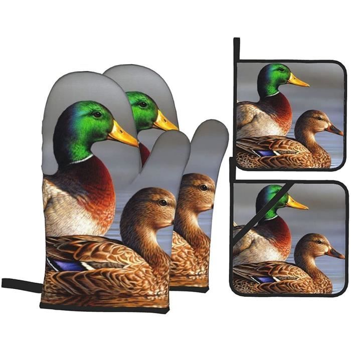 Lot De 4 Maniques Et Gants De Cuisine – Motif Chat Siamois De Noël – Résistants à La Chaleur, Antidérapants - 7