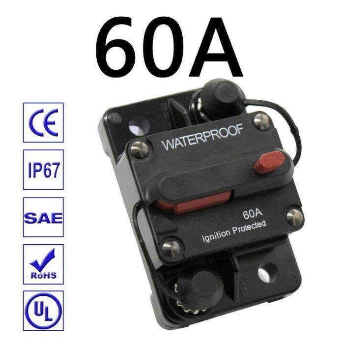 Disjoncteur Automatique Réarmable 50A Pour Voiture, Bateau - 12V-24V, Protection Contre Les Surintensités - 4
