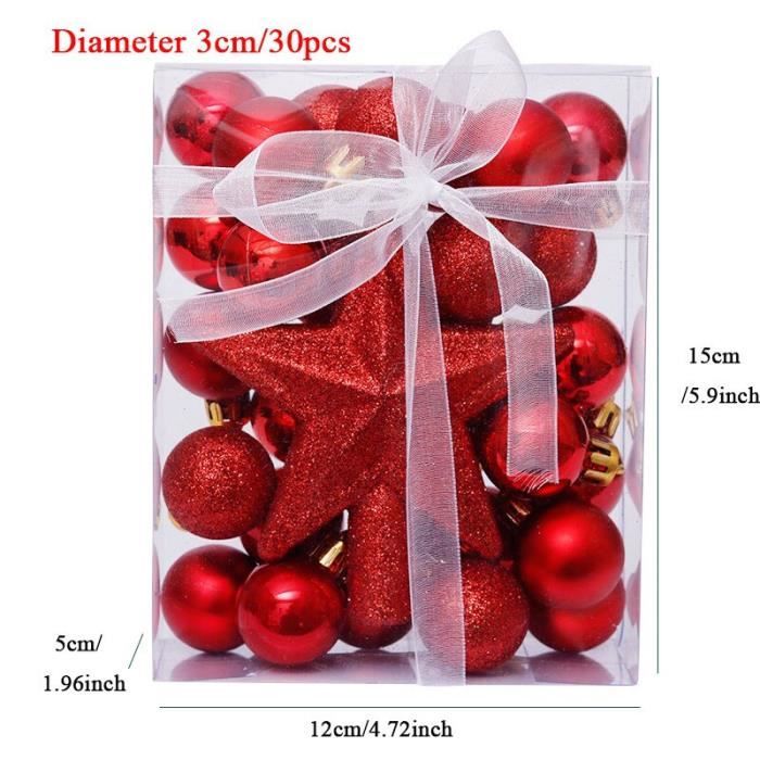 60 Pcs Boules De Noël - Boules De Noël Scintillantes Multicolores Mini Boules De Noel Avec Fil Dore Boules Imitation Perles 1 6cm 98590339