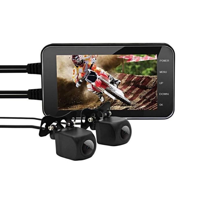 Best4U Caméra de Moto embarquée 1080p Double Objectif avec enregistreur vidéo pour Moto Écran LCD 3 Angle de Vision de Nuit 170 degrés 