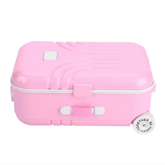 Yosoo Jouet De Bebe Valise Bebe Jouet Mignon Valise A Roulettes En Plastique Mini Boite A Bagages Rose
