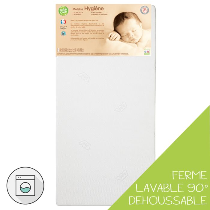 BABYCALIN Matelas lit 70x140cm Hygiène 24KG/M3 BABYCALIN Matelas lit 70x140cm Hygiène 24KG/M3