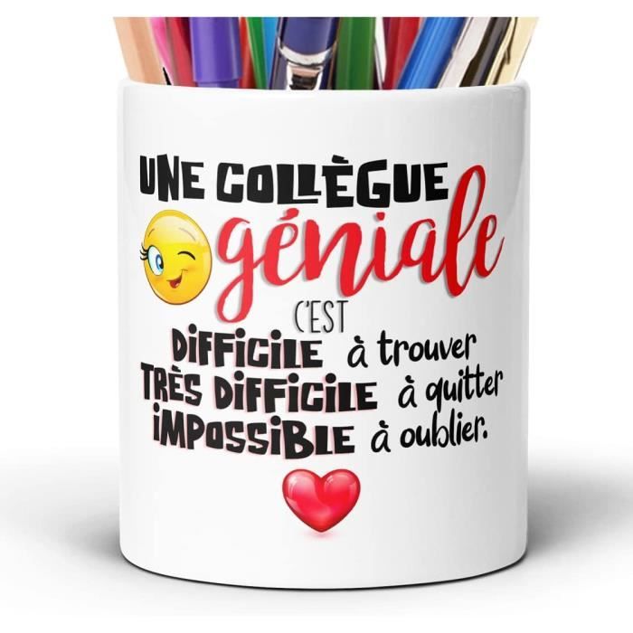 Pot À Crayons Collègue Géniale Humour Idée Cadeau Original Amitié Message Drôle Stylo Pour