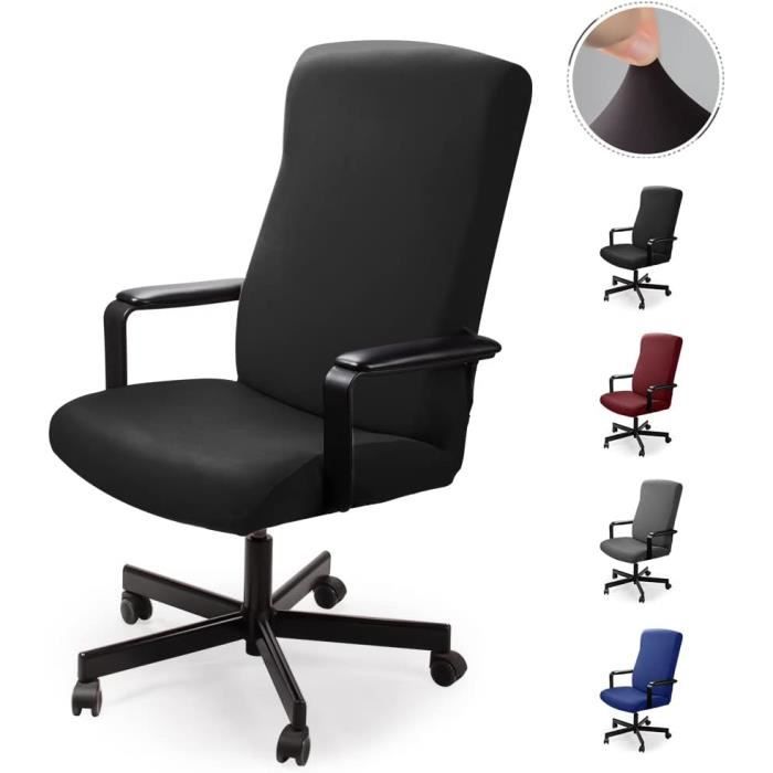 Housse De Chaise De Bureau En Velours 2 Pièces - Couverture Dossier Et Siège, Taille Unique Élastique