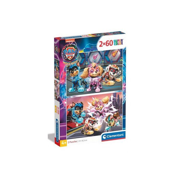 La Super Pat Patrouille - Puzzles 2 x 60 pieces Heros a la rescousse : Marcus Stella Chase Liberty - Enfant - Set puzzle + carte