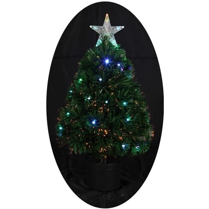 Sapin de Noël artificiel Fibre optique Memphis 51 LED 55 branches