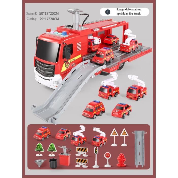 Charmofun Gros Camion Pompier Avec Sonore Et Lumineux, Voiture Pompiers