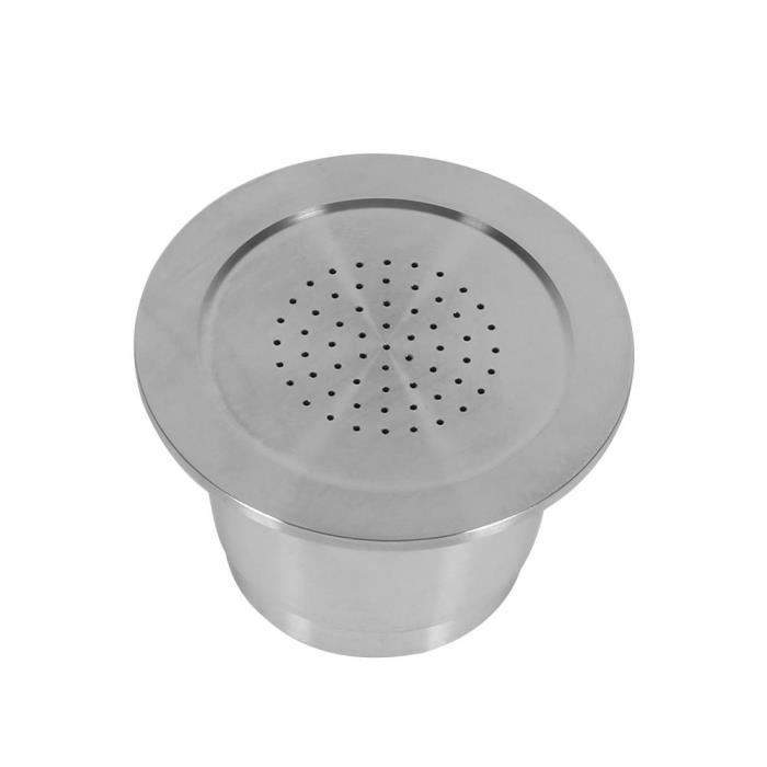 Madama - Capsule rechargeable et réutilisable compatible avec Nespresso. Acier inoxydable avec couvercles en aluminium. Fabriqué en Italie. Lot de 2 dosettes et 100 couvercles adhésifs en aluminium