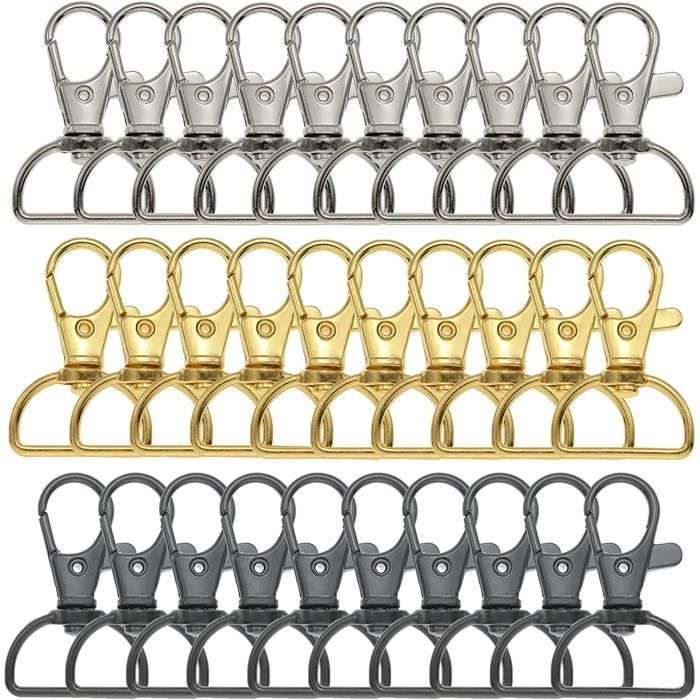 Porte Clés Avec Mousquetons - Lot De 4 | Alliage De Zinc Anti-Rouille | Pour Camping, Voiture Et Clés