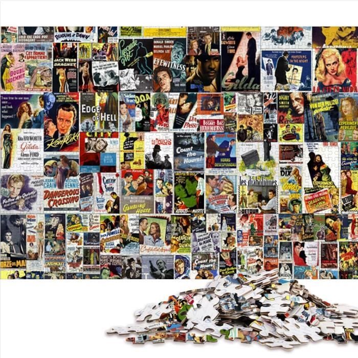 Puzzles pour Adultes 1000 pièces Collage Vintage Puzzles en Carton Puzzle Durable pour Adultes 26x38 cm