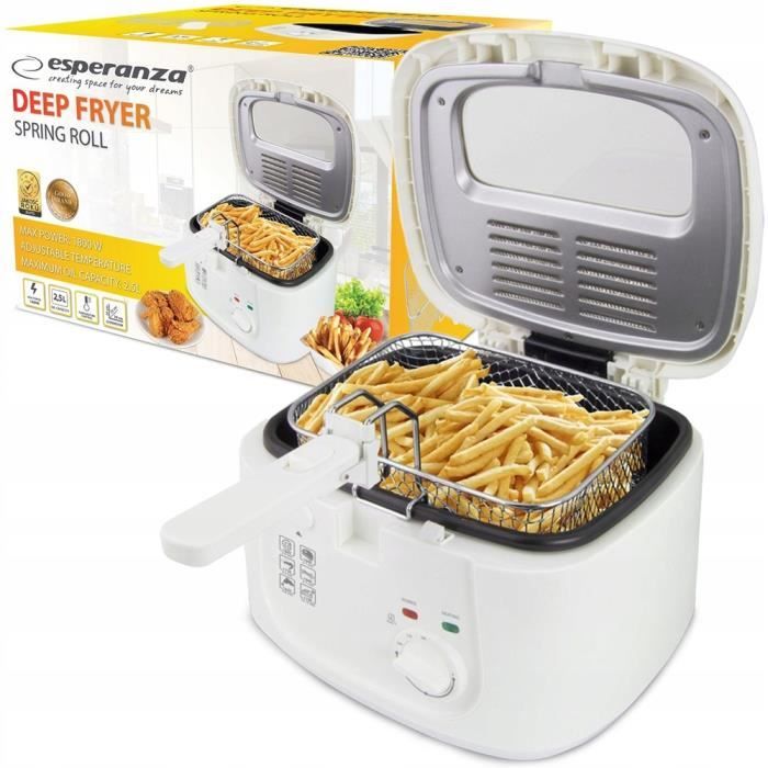Esperanza Friteuse de rouleaux de printemps 2.5L Blanc