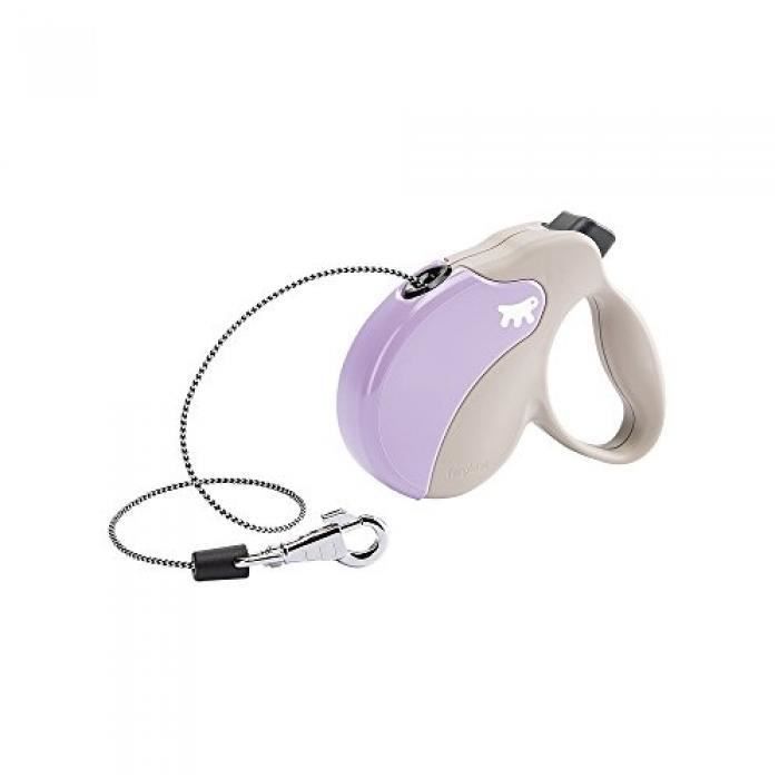 Comparer les prix de Laisse rétractable pour chiens AMIGO CORD MINI, cordon, 3 mètres, max 12 kg, Lilas