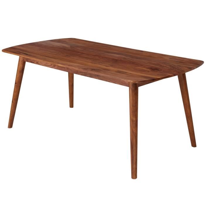 FineBuy Table de salle à manger Bois Massif Table de Cuisine Sheesham Petit