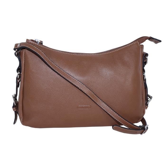 KATANA Sac en cuir grainé porté bandoulière réf 69904 maron (5