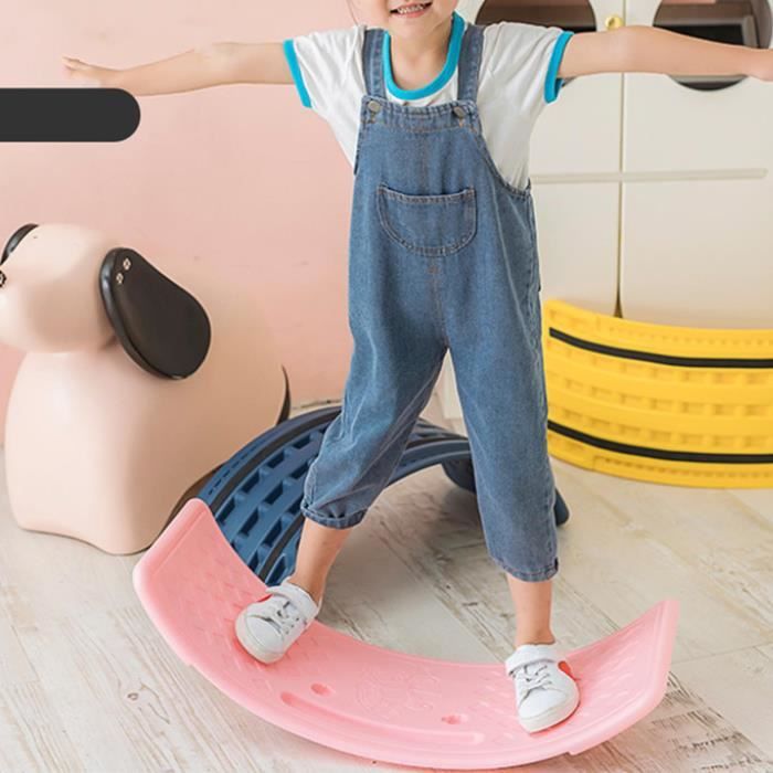 Rocker Pikler Montessori Avec Coussin Rose Doux - Planche D'Équilibre En Bois Pour Tout-Petits