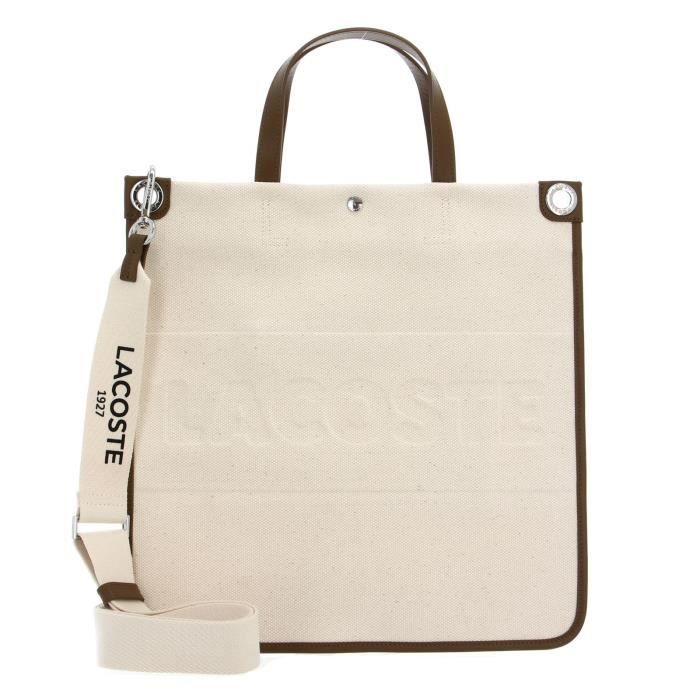 LACOSTE Heritage Canvas Shopping Bag Natural Tan [172385] sac à