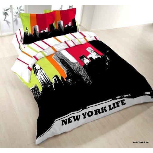 Housse de couette 200x200 + 2 taies NY LIFE - Cdiscount Maison
