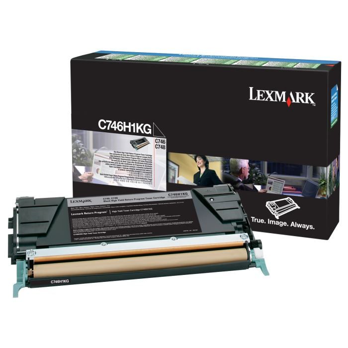 Cartouche de toner LEXMARK C746 C748 - Noir - Capacité standard 12.000 pages